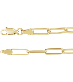 Ch1095 18K Yellow Gold-Plated Sterling Silver Paperclip-Style 3.85 Mm 7 In Lobster Clasp Polished Paperclip-Style Chain