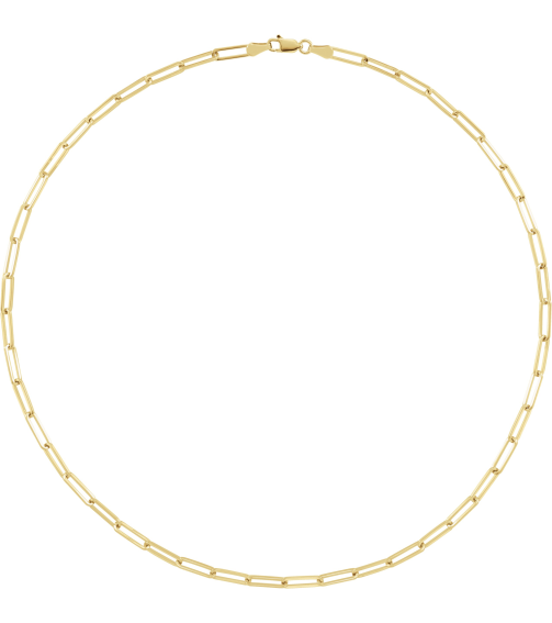 Ch1095 18K Yellow Gold-Plated Sterling Silver Paperclip-Style 3.85 Mm 7 In Lobster Clasp Polished Paperclip-Style Chain