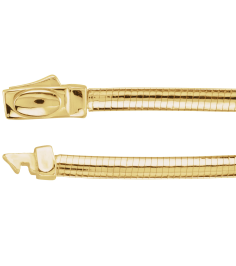 Ch748 14K YellowWhite Omega 3 Mm 7 In Bayonet Clasp Polished Reversible Omega Chain