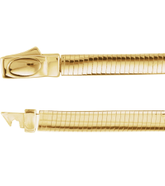 Ch748 14K YellowWhite Omega 4 Mm 7 In Bayonet Clasp Polished Reversible Omega Chain