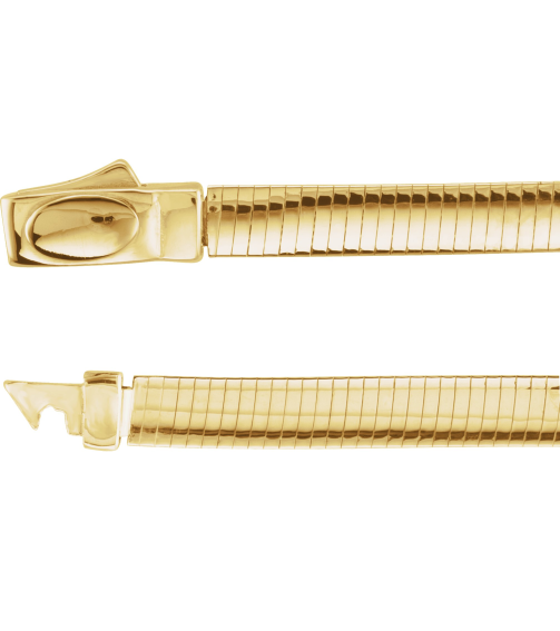 Ch748 14K YellowWhite Omega 4 Mm 18 In Bayonet Clasp Polished Reversible Omega Chain
