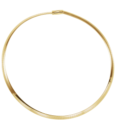 Ch748 14K YellowWhite Omega 6 Mm 16 In Bayonet Clasp Polished Reversible Omega Chain