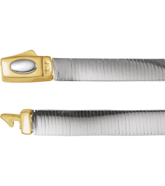Ch748 14K YellowWhite Omega 6 Mm 18 In Bayonet Clasp Polished Reversible Omega Chain