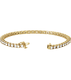 Brc12 Bracelet Set 14K Yellow Round Lab-Grown Diamond 3Mm 4 34 Ctw Vs, F+ 7 In Polished Lab-Grown Diamond Bracelet