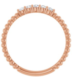 71927 Ring Set 14K Rose Lab-Grown Diamond Round 2 Mm Polished 16 Ctw Lab-Grown Diamond Stackable Ring