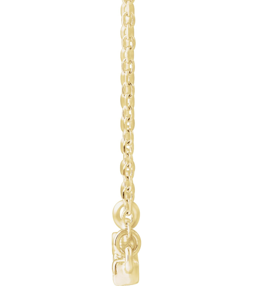 86969 Necklace Set 14K Yellow Round Lab-Grown Diamond 1.7Mm 18 Ctw Vs, F+ 16-18 In Polished French-Set Bar Necklace