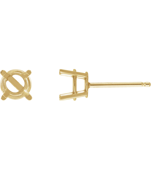 1874 14K Yellow Set Round Lab-Grown Diamond Pair 5.5Mm 1 14 Ctw Vs, F+ Friction Friction Backs Included 4-Prong Polished Lab-Grown Diamond Stud Earrings