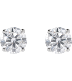 1874 14K White Set Round Lab-Grown Diamond Pair 5.5Mm 1 14 Ctw Vs, F+ Friction Friction Backs Included 4-Prong Polished Lab-Grown Diamond Stud Earrings