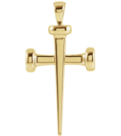 R42392 Pendant 14K Yellow 28 X 14.71 Mm Polished Nail Cross Pendant