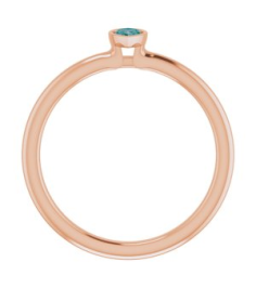 72129 Ring Set 14K Rose Lab-Grown Alexandrite Pear 5 X 3 Mm Polished Lab-Grown Alexandrite Stackable Ring