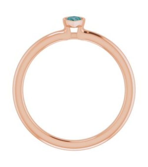 72129 Ring Set 14K Rose Lab-Grown Alexandrite Pear 5 X 3 Mm Polished Lab-Grown Alexandrite Stackable Ring