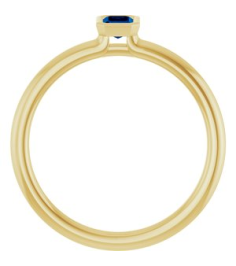 72129 Ring Set 14K Yellow Lab-Grown Blue Sapphire Emerald 5 X 3 Mm Polished Lab-Grown Blue Sapphire Stackable Ring