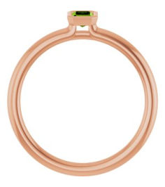 72129 Ring Set 14K Rose Natural Peridot Emerald 5 X 3 Mm Polished Natural Peridot Stackable Ring