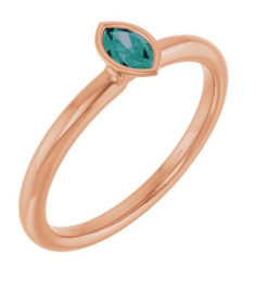 72129 Ring Set 14K Rose Lab-Grown Alexandrite Marquise 5 X 3 Mm Polished Lab-Grown Alexandrite Stackable Ring