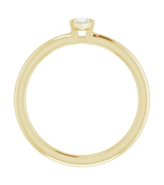 72129 Ring Set 14K Yellow Natural White Sapphire Pear 5 X 3 Mm Polished Natural White Sapphire Stackable Ring