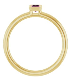 72129 Ring Set 14K Yellow Natural Pink Tourmaline Emerald 5 X 3 Mm Polished Natural Pink Tourmaline Stackable Ring