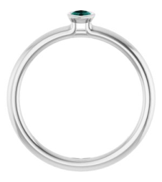 72129 Ring Set 14K White Lab-Grown Alexandrite Marquise 5 X 3 Mm Polished Lab-Grown Alexandrite Stackable Ring