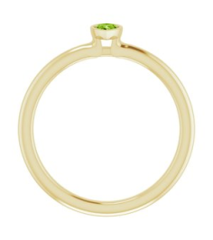 72129 Ring Set 14K Yellow Natural Peridot Pear 5 X 3 Mm Polished Natural Peridot Stackable Ring