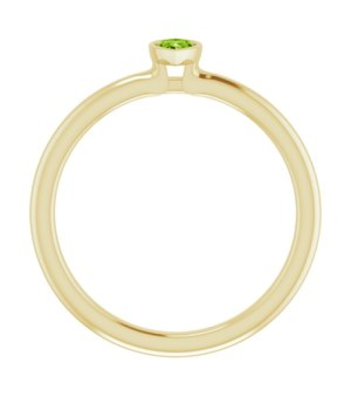 72129 Ring Set 14K Yellow Natural Peridot Pear 5 X 3 Mm Polished Natural Peridot Stackable Ring
