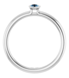 72129 Ring Set 14K White Natural Aquamarine Marquise 5 X 3 Mm Polished Natural Aquamarine Stackable Ring