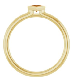 72129 Ring Set 14K Yellow Natural Citrine Square 3 X 3 Mm Polished Natural Citrine Stackable Ring
