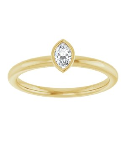 72129 Ring Set 14K Yellow Natural White Sapphire Marquise 5 X 3 Mm Polished Natural White Sapphire Stackable Ring