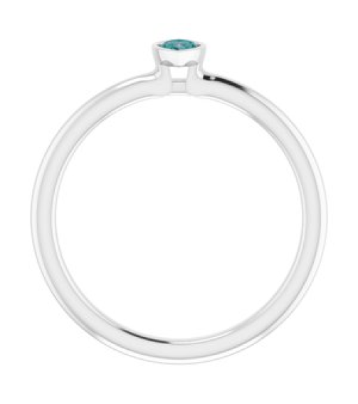 72129 Ring Set 14K White Lab-Grown Alexandrite Pear 5 X 3 Mm Polished Lab-Grown Alexandrite Stackable Ring