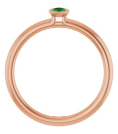 72129 Ring Set 14K Rose Lab-Grown Emerald Marquise 5 X 3 Mm Polished Lab-Grown Emerald Stackable Ring