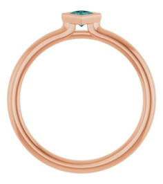 72129 Ring Set 14K Rose Lab-Grown Alexandrite Square 3 X 3 Mm Polished Lab-Grown Alexandrite Stackable Ring