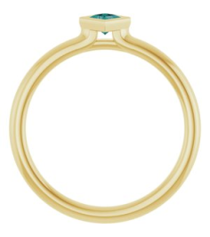 72129 Ring Set 14K Yellow Lab-Grown Alexandrite Square 3 X 3 Mm Polished Lab-Grown Alexandrite Stackable Ring
