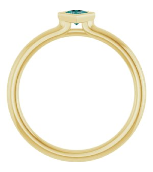 72129 Ring Set 14K Yellow Lab-Grown Alexandrite Square 3 X 3 Mm Polished Lab-Grown Alexandrite Stackable Ring