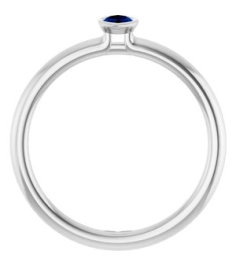 72129 Ring Set 14K White Natural Blue Sapphire Marquise 5 X 3 Mm Polished Natural Blue Sapphire Stackable Ring