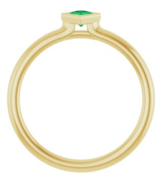72129 Ring Set 14K Yellow Lab-Grown Emerald Square 3 X 3 Mm Polished Lab-Grown Emerald Stackable Ring