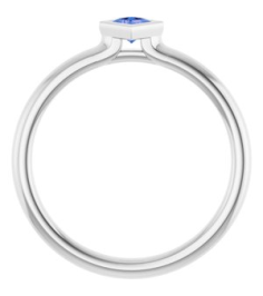 72129 Ring Set Sterling Silver Natural Tanzanite Square 3 X 3 Mm Polished Natural Tanzanite Stackable Ring
