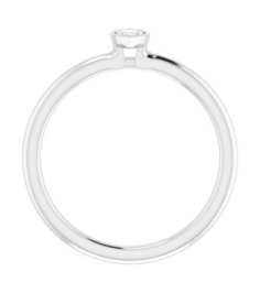72129 Ring Set Sterling Silver Natural White Sapphire Pear 5 X 3 Mm Polished Natural White Sapphire Stackable Ring