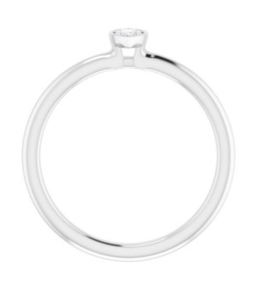 72129 Ring Set Sterling Silver Natural White Sapphire Pear 5 X 3 Mm Polished Natural White Sapphire Stackable Ring
