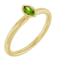 72129 Ring Set 14K Yellow Imitation Peridot Marquise 5 X 3 Mm Polished Imitation Peridot Stackable Ring