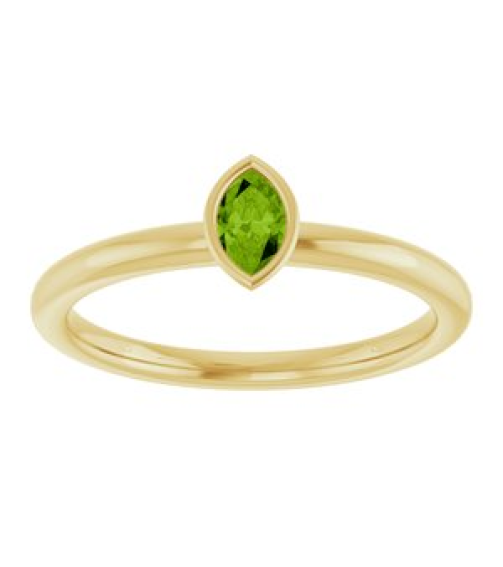 72129 Ring Set 14K Yellow Imitation Peridot Marquise 5 X 3 Mm Polished Imitation Peridot Stackable Ring