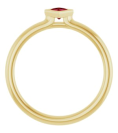 72129 Ring Set 14K Yellow Lab-Grown Ruby Square 3 X 3 Mm Polished Lab-Grown Ruby Stackable Ring