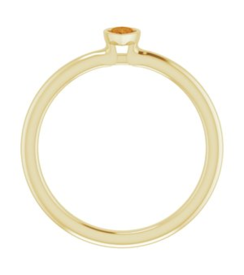 72129 Ring Set 14K Yellow Natural Citrine Pear 5 X 3 Mm Polished Natural Citrine Stackable Ring