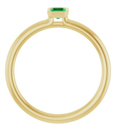 72129 Ring Set 14K Yellow Lab-Grown Emerald Emerald 5 X 3 Mm Polished Lab-Grown Emerald Stackable Ring