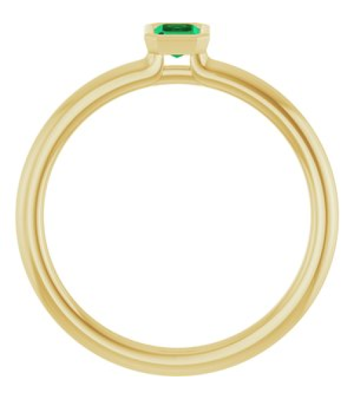 72129 Ring Set 14K Yellow Lab-Grown Emerald Emerald 5 X 3 Mm Polished Lab-Grown Emerald Stackable Ring