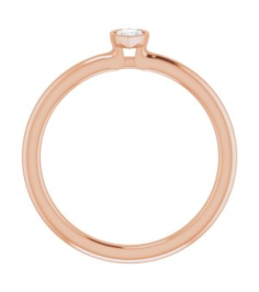72129 Ring Set 14K Rose Natural White Sapphire Pear 5 X 3 Mm Polished Natural White Sapphire Stackable Ring