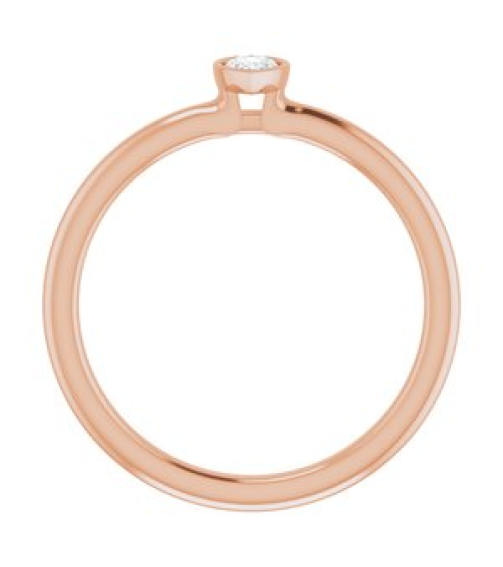 72129 Ring Set 14K Rose Natural White Sapphire Pear 5 X 3 Mm Polished Natural White Sapphire Stackable Ring