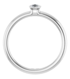 72129 Ring Set Sterling Silver Natural White Sapphire Marquise 5 X 3 Mm Polished Natural White Sapphire Stackable Ring