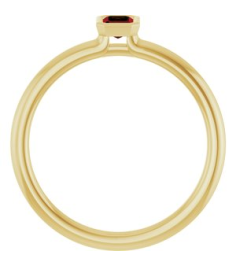 72129 Ring Set 14K Yellow Natural Mozambique Garnet Emerald 5 X 3 Mm Polished Natural Mozambique Garnet Stackable Ring