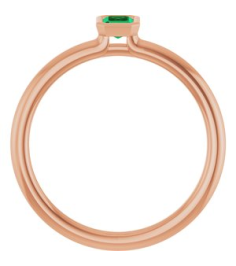72129 Ring Set 14K Rose Lab-Grown Emerald Emerald 5 X 3 Mm Polished Lab-Grown Emerald Stackable Ring