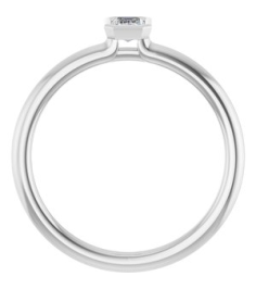 72129 Ring Set Sterling Silver Natural White Sapphire Emerald 5 X 3 Mm Polished Natural White Sapphire Stackable Ring