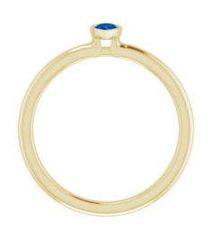 72129 Ring Set 14K Yellow Lab-Grown Blue Sapphire Pear 5 X 3 Mm Polished Lab-Grown Blue Sapphire Stackable Ring