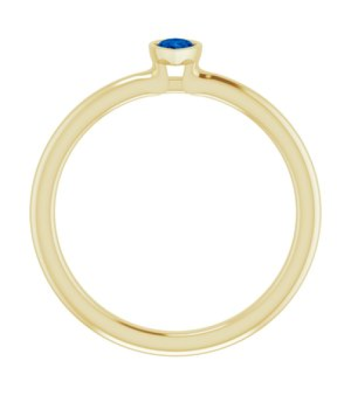 72129 Ring Set 14K Yellow Lab-Grown Blue Sapphire Pear 5 X 3 Mm Polished Lab-Grown Blue Sapphire Stackable Ring